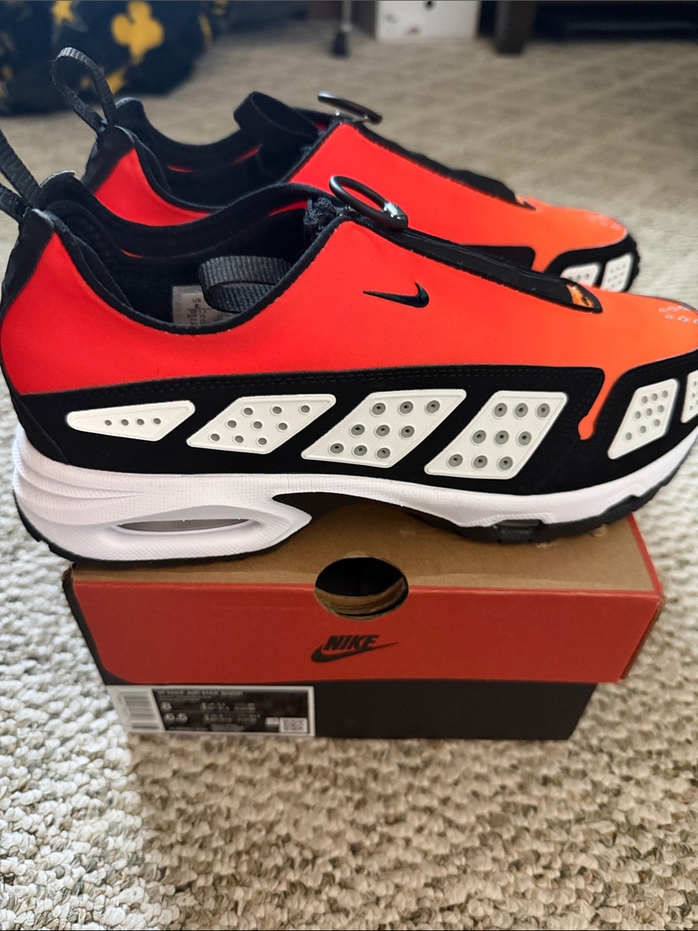 W Air Max SNDR womens Red Orange and Black Slip-On Athletic Sneakers